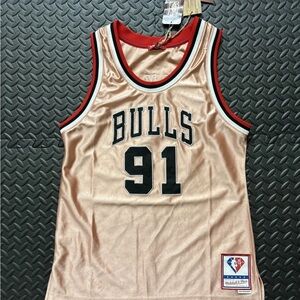 Mitchell & Ness Dennis Rodman Chicago Bulls Rose Gold Swingman Jersey
